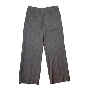 Gunex Womens Gray Pin Stripe Wool Trousers Slacks Work SZ 8 Italy Straight Leg
